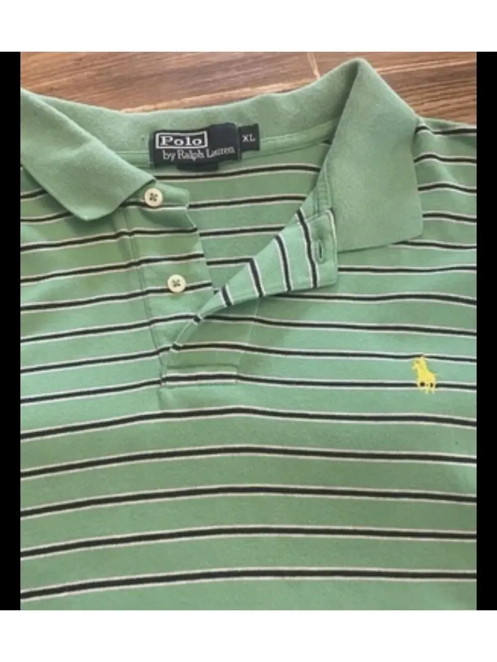 Polo by Ralph Lauren Green And Black Striped polo shirt XL